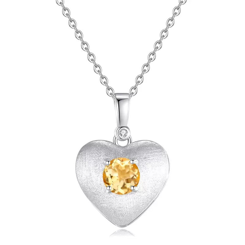 S925 Sterling Silver Necklace for Women with Natural Colorful Gemstone Crystals