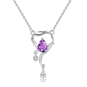 Natural Crystal “Mermaid’s Tear” Pendant Necklace in S925 Sterling Silver – Tarnish-Resistant