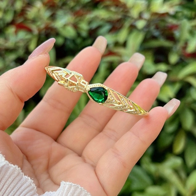 Multiple Styles Copper Plated 18K Gold Bracelet with Full Zircon Inlay, Colored Gemstones, Animal Series