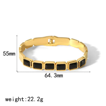 Fashionable 18K Gold-Plated Titanium Steel Zircon Bracelet