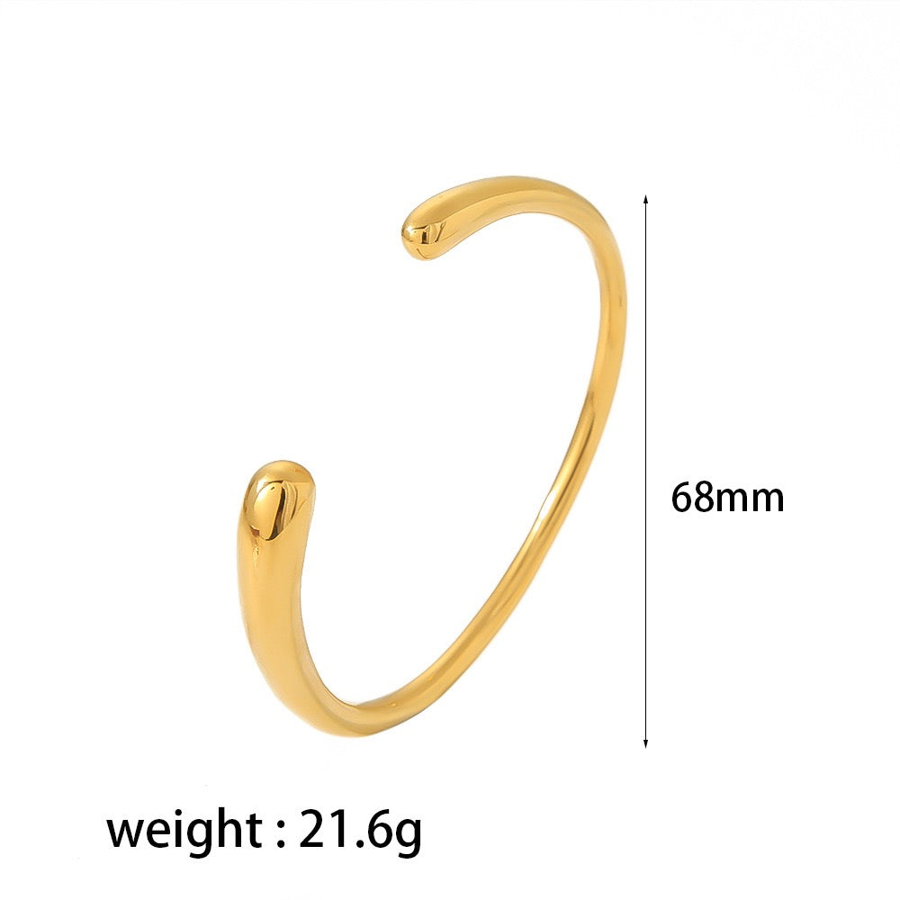 18K Gold-Plated Titanium Steel Bangle with Colorful Full Zircon – Solid Stainless Steel
