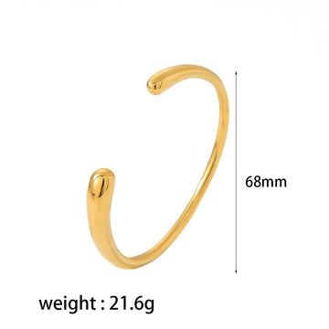 18K Gold-Plated Titanium Steel Bangle with Colorful Full Zircon – Solid Stainless Steel