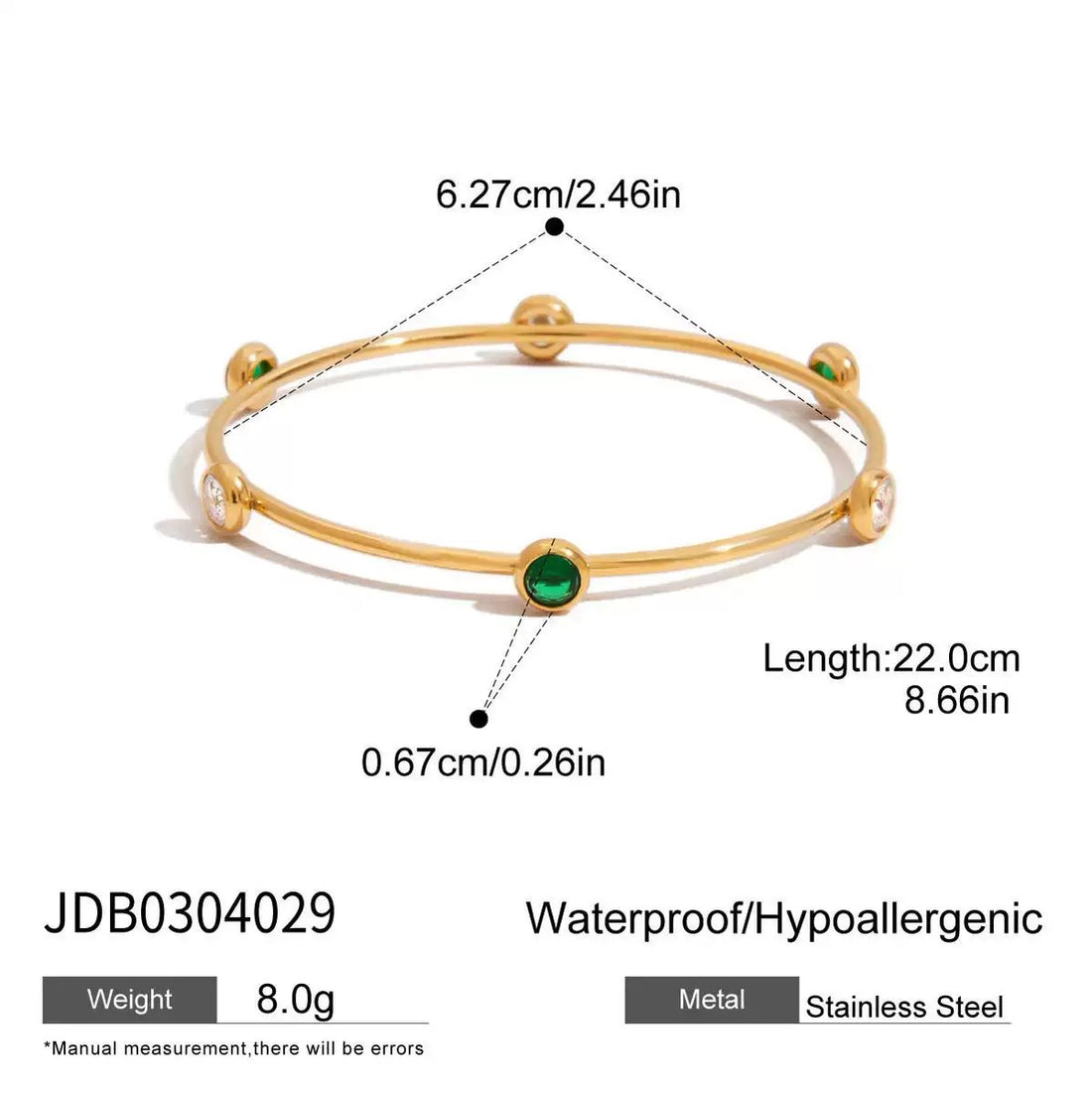18K Gold-Plated Stainless Steel Bracelet with Pearl & Zircon – Elegant & Fade-Resistant