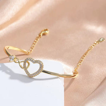 18K Gold-Plated Heart Chain Bracelet – Copper Base
