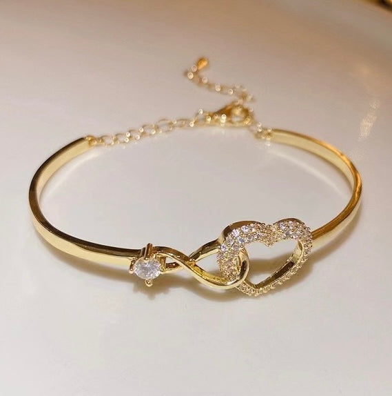 18K Gold-Plated Heart Chain Bracelet – Copper Base